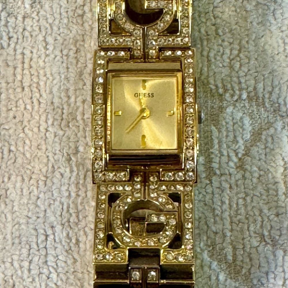 Guess Gold and Silver Watch with Rhinestones